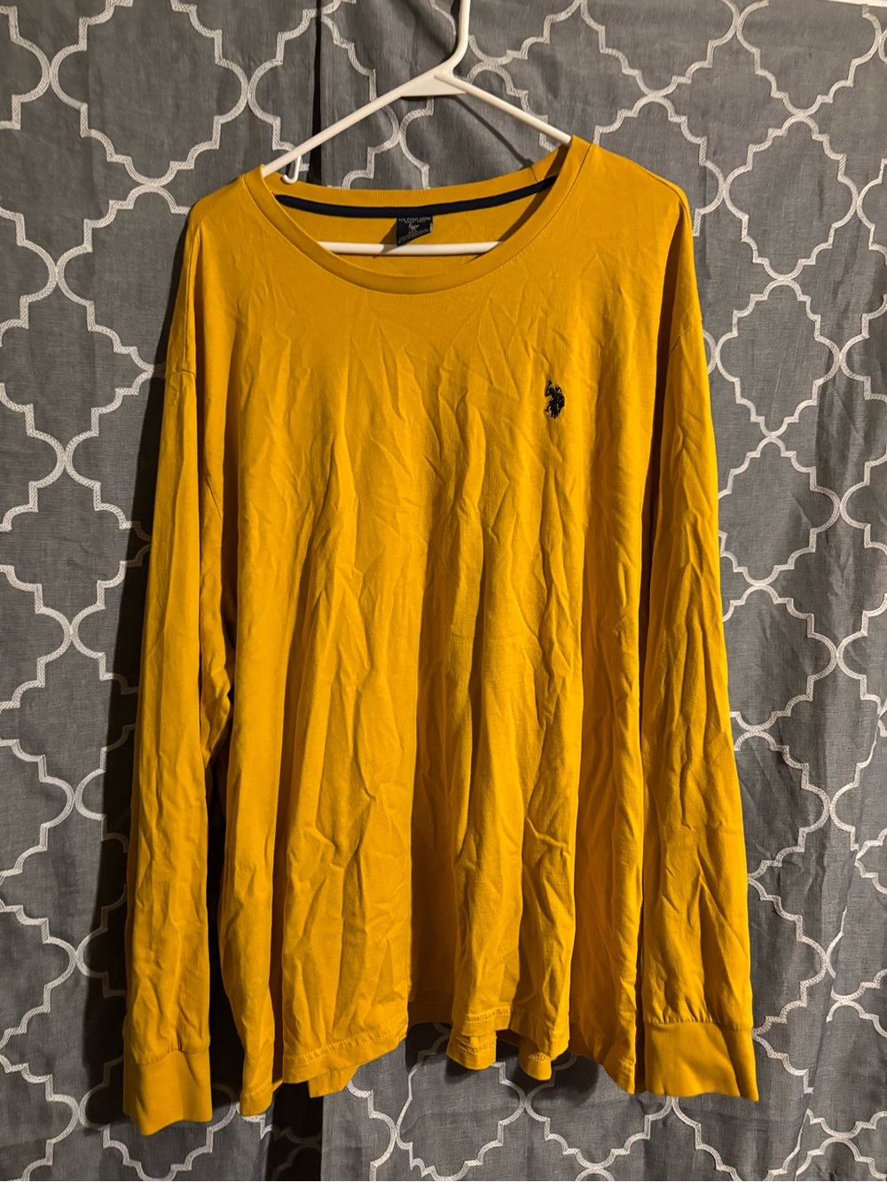 U.S. Polo Assn. Mustard Yellow Long-Sleeve Crew Neck Shirt